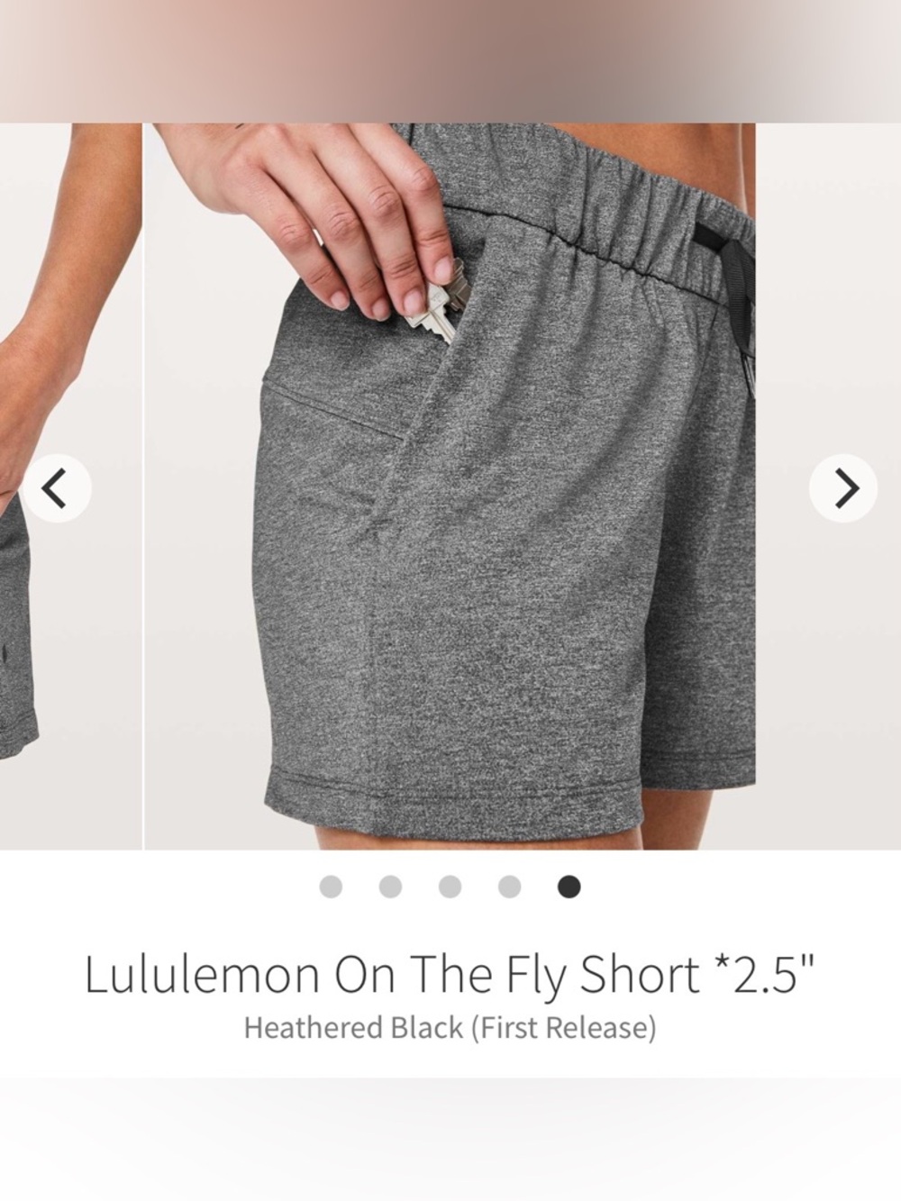 Lululemon On The Fly Shorts — Heathered Black